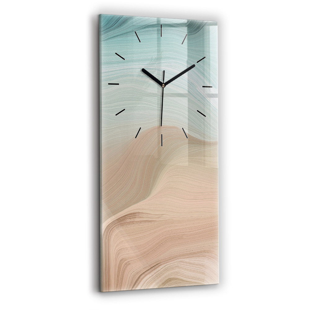 Horloge verticale en verre Abstraction de vagues