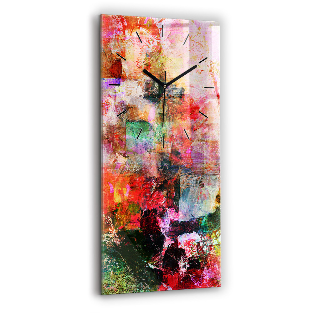 Horloge murale en verre rectangulaire Composition abstraite