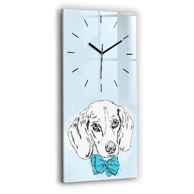 Horloge verticale en verre Chien chiot