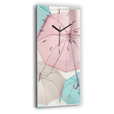 Horloge rectangulaire verticale Parapluies pastel