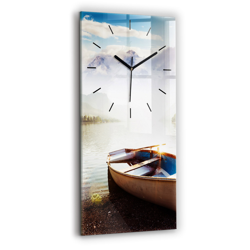 Horloge rectangulaire verticale Vue d'un lac