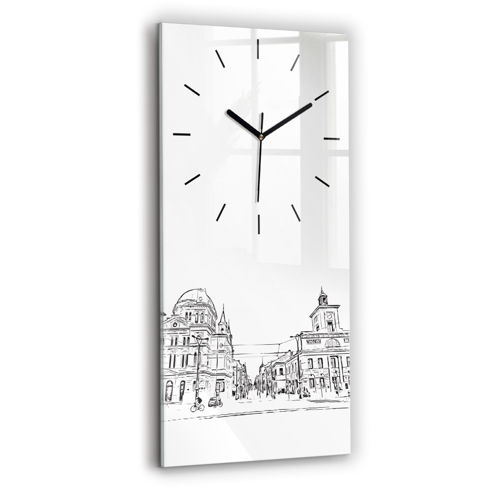 Horloge verticale en verre Illustration de la ville de Poznan