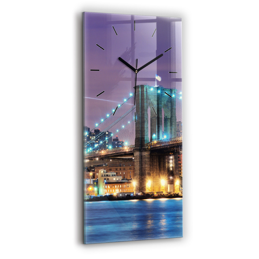 Horloge rectangulaire verticale Pont de Brooklyn et East River