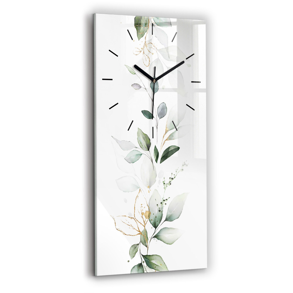 Horloge murale verticale Feuilles abstraites