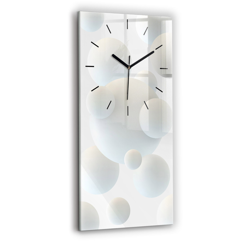 Horloge verticale en verre Boules abstraites