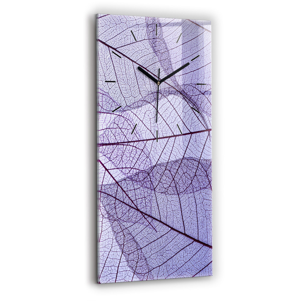 Horloge verticale en verre Feuilles - nature