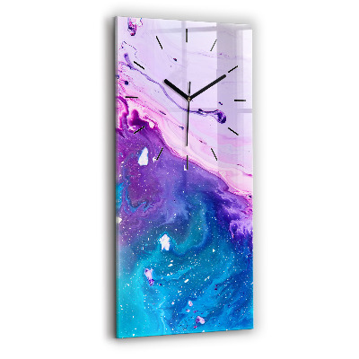 Horloge murale en verre rectangulaire Fond coloré