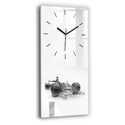 Horloge murale en verre rectangulaire Structure d'une voiture de F1
