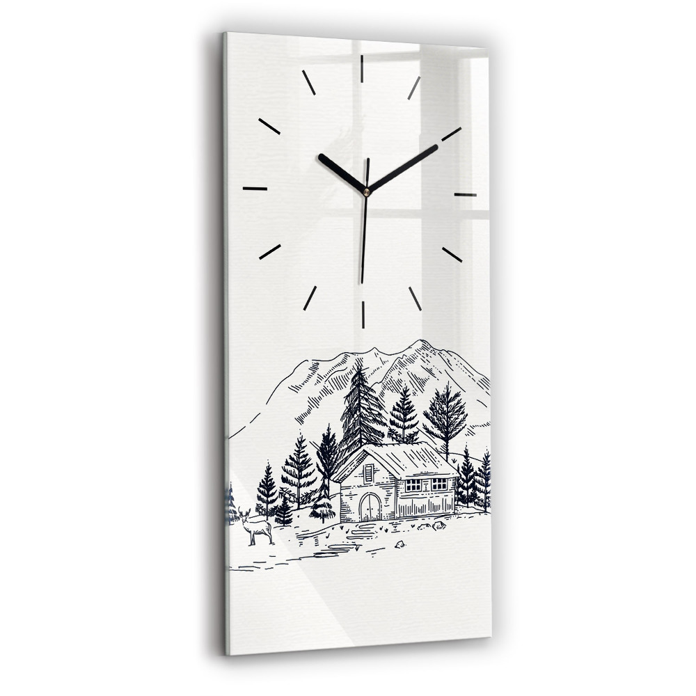 Horloge rectangulaire verticale Ville en dessin animé