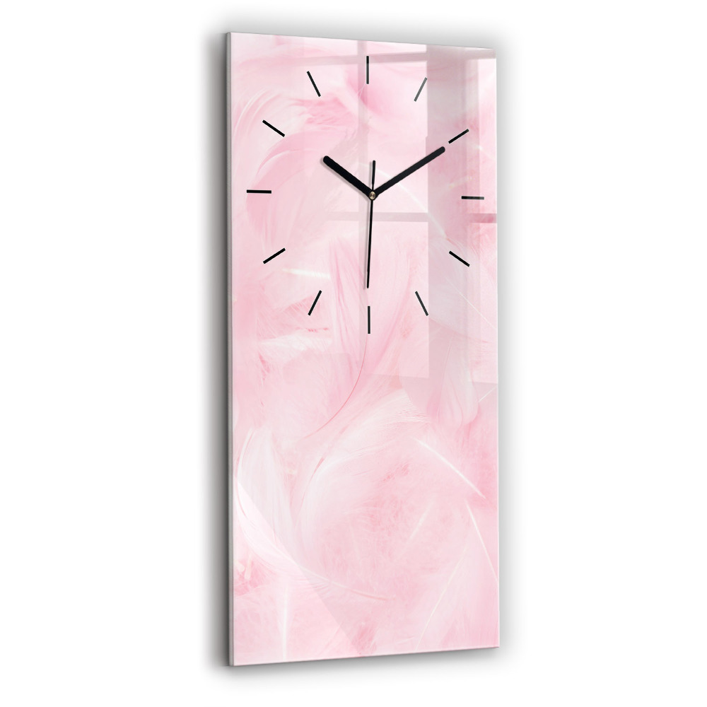 Horloge verticale en verre Plumes abstraites