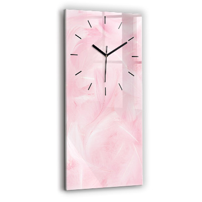 Horloge verticale en verre Plumes abstraites