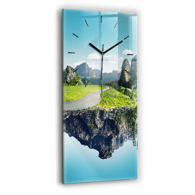 Horloge murale en verre rectangulaire Île volante