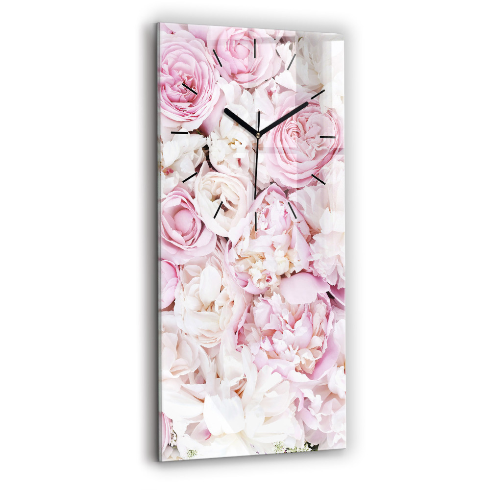 Horloge rectangulaire verticale Fleurs décoratives