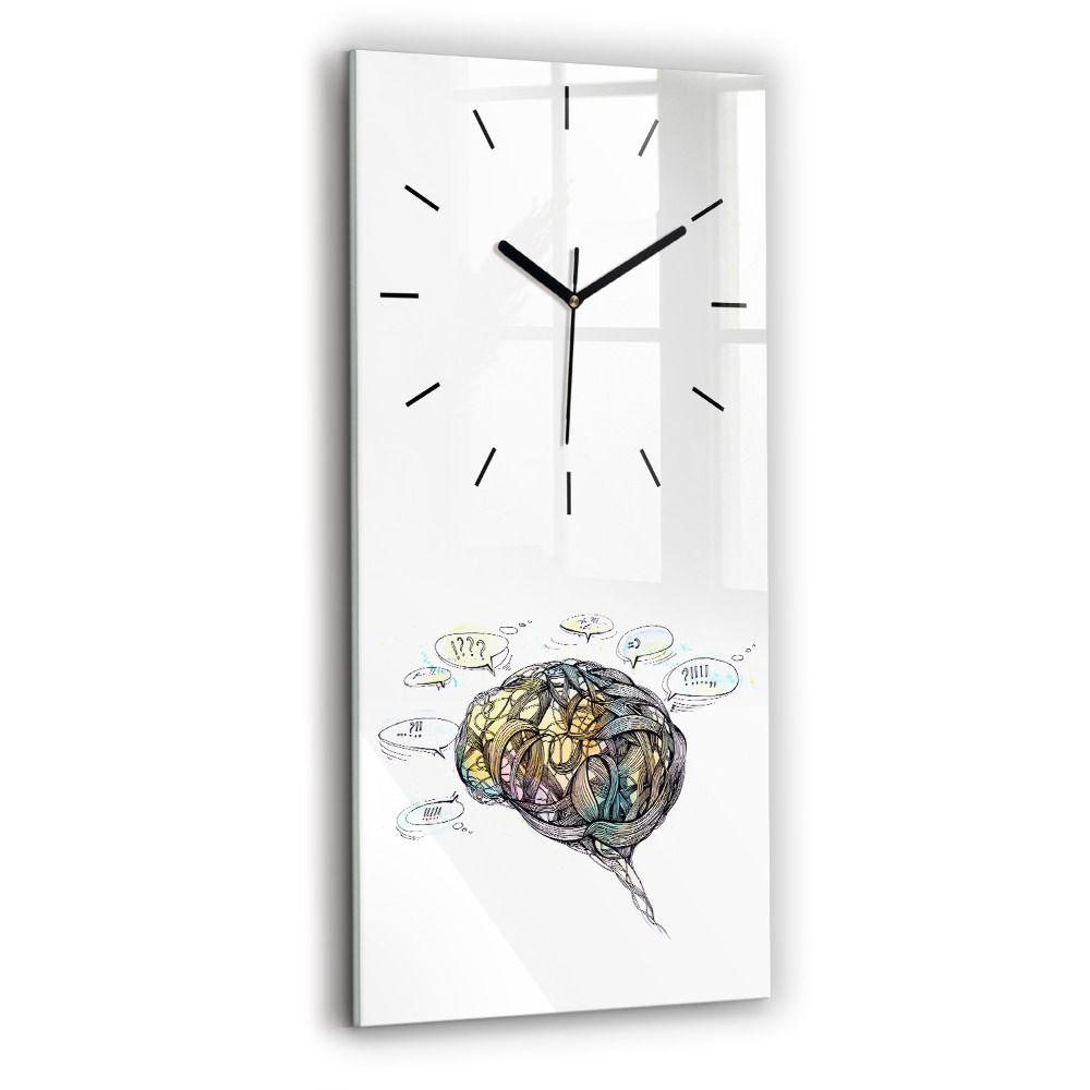 Horloge rectangulaire verticale Représentation artistique du cerveau