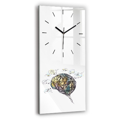 Horloge rectangulaire verticale Représentation artistique du cerveau
