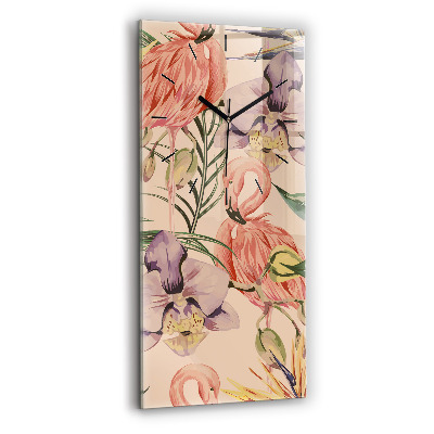 Horloge murale verticale Feuilles de palmier tropicales