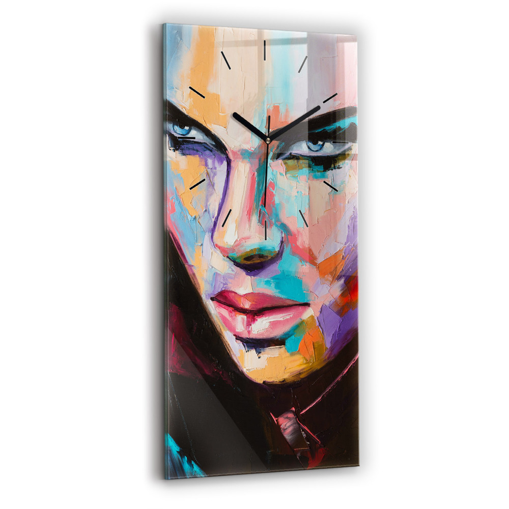 Horloge verticale en verre Portrait d'une femme