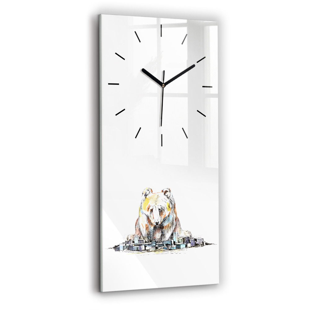 Horloge rectangulaire verticale Ville des ours abstraite