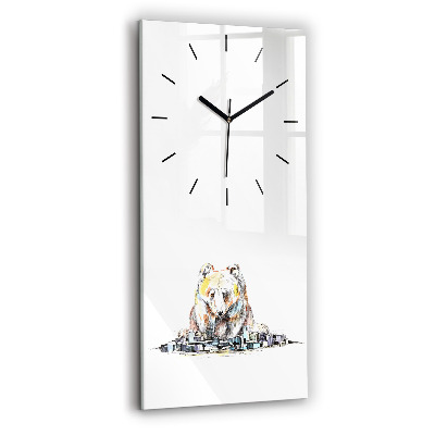 Horloge rectangulaire verticale Ville des ours abstraite