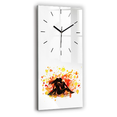 Horloge verticale en verre Amour et couple amoureux