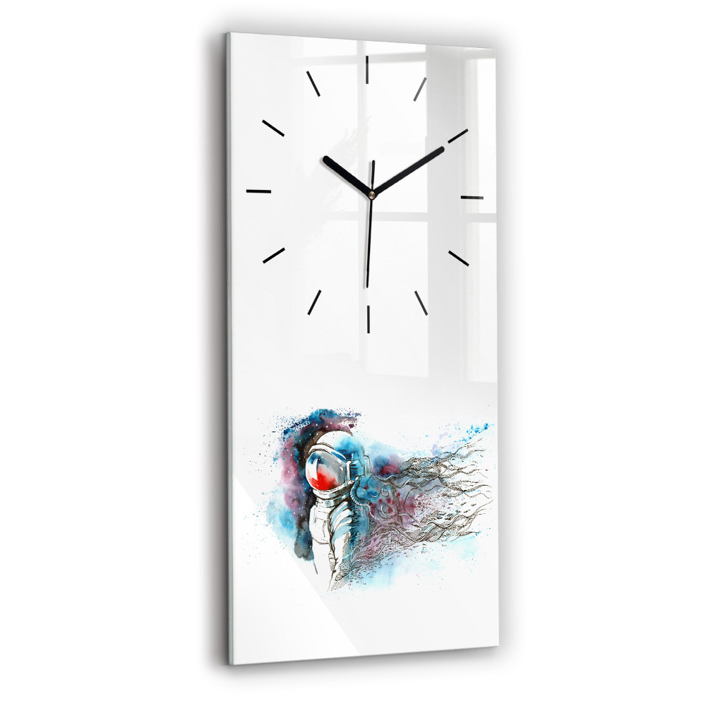 Horloge verticale en verre Astronaute abstrait