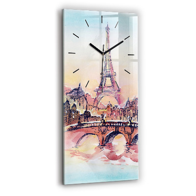 Horloge murale verticale Paysage peint de Paris
