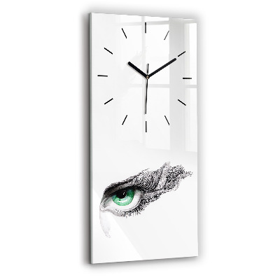 Horloge verticale en verre Oeil humain abstrait