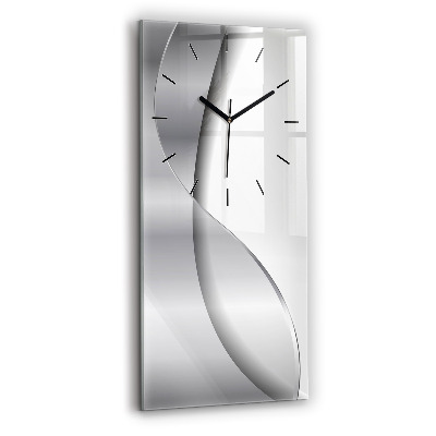 Horloge murale en verre rectangulaire Abstraction argentée