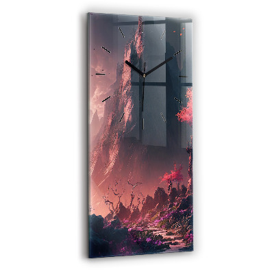 Horloge verticale en verre Forêt et montagnes magiques