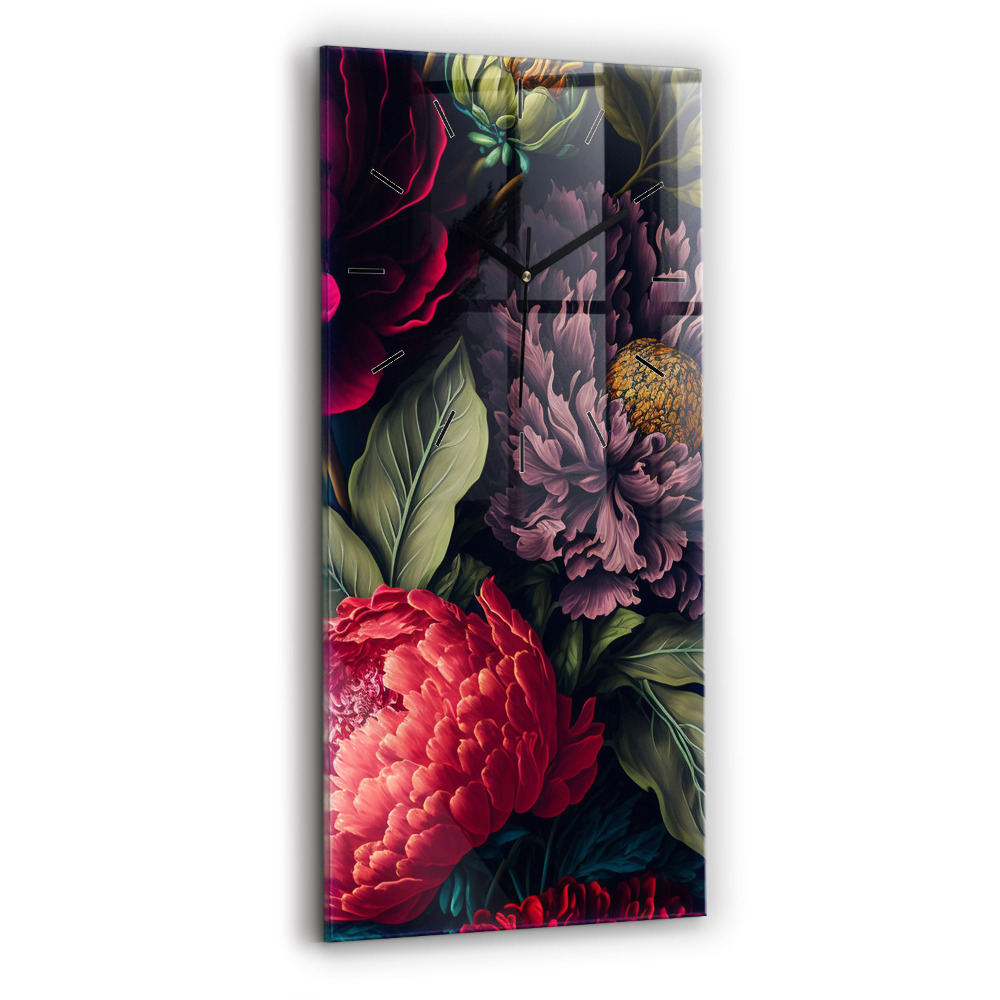 Horloge murale verticale Bouquet de fleurs vintage