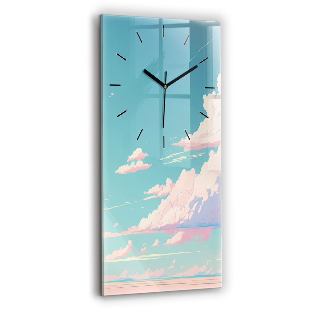 Horloge verticale en verre Ciel couleur pastel