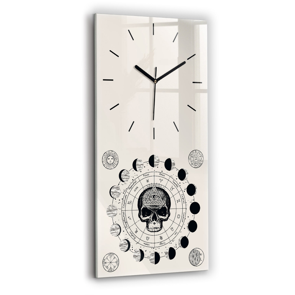 Horloge verticale en verre Phases de la lune