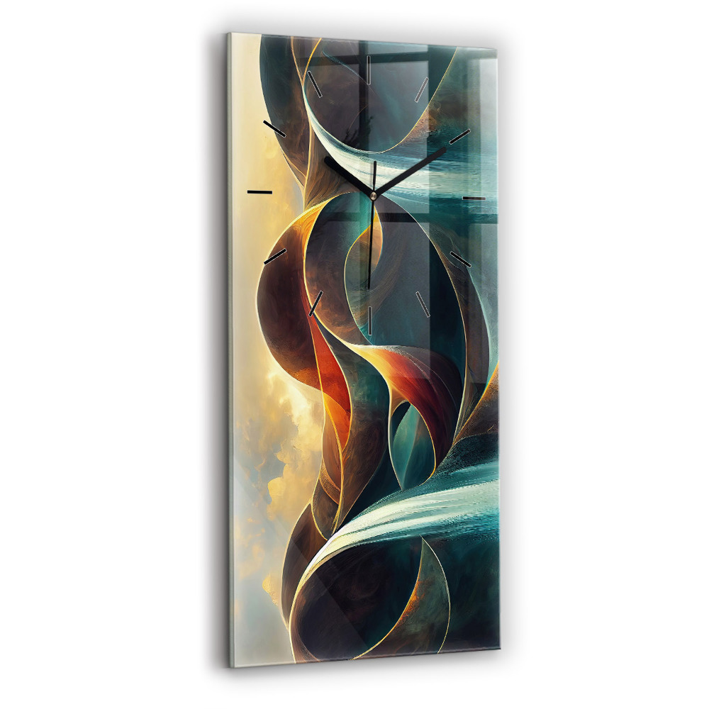 Horloge murale en verre rectangulaire Chute d'eau