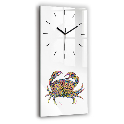 Horloge verticale en verre Crabe ethnique