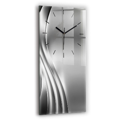 Horloge murale en verre rectangulaire Abstraction argentée