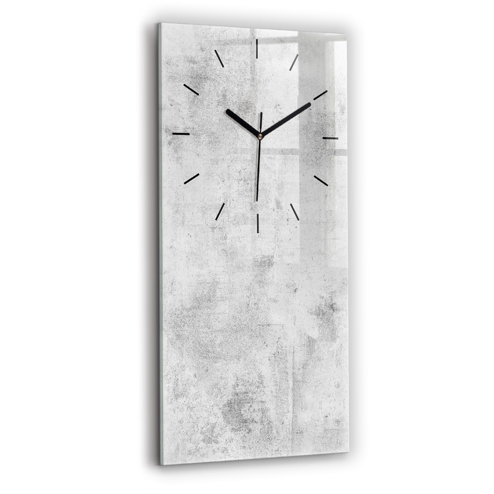 Horloge verticale en verre Mur en béton