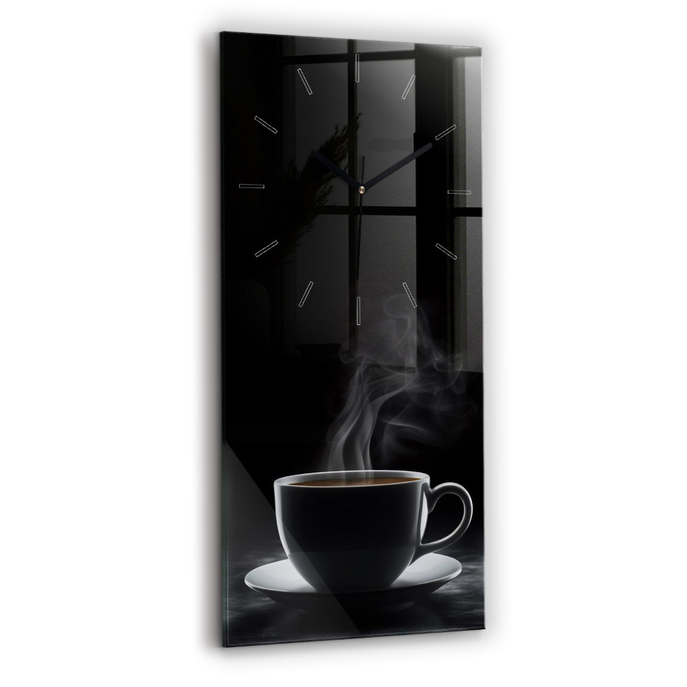 Horloge rectangulaire verticale Tasse de café noir