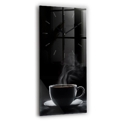 Horloge rectangulaire verticale Tasse de café noir