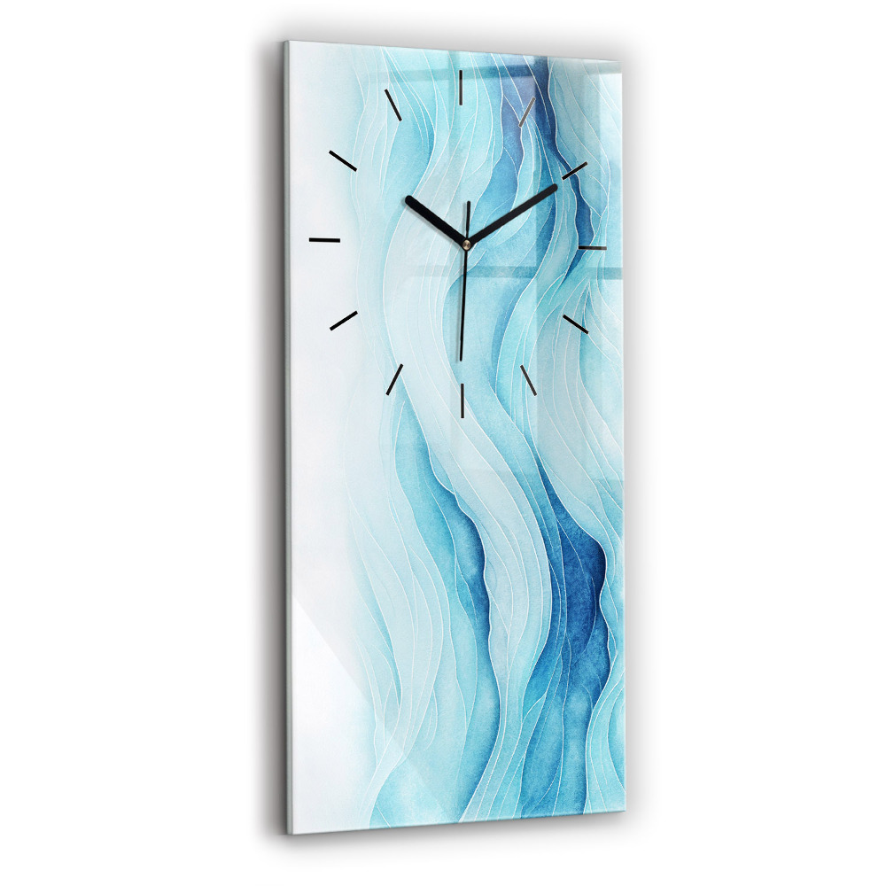 Horloge verticale en verre Nuages bleus