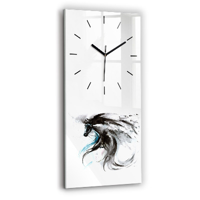 Horloge rectangulaire verticale Cheval et femme abstraits