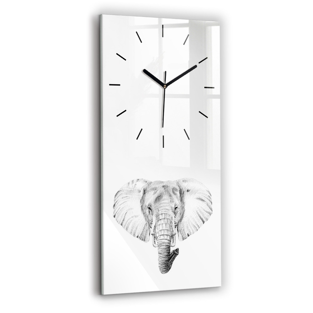 Horloge rectangulaire verticale Tête d'éléphant graphique