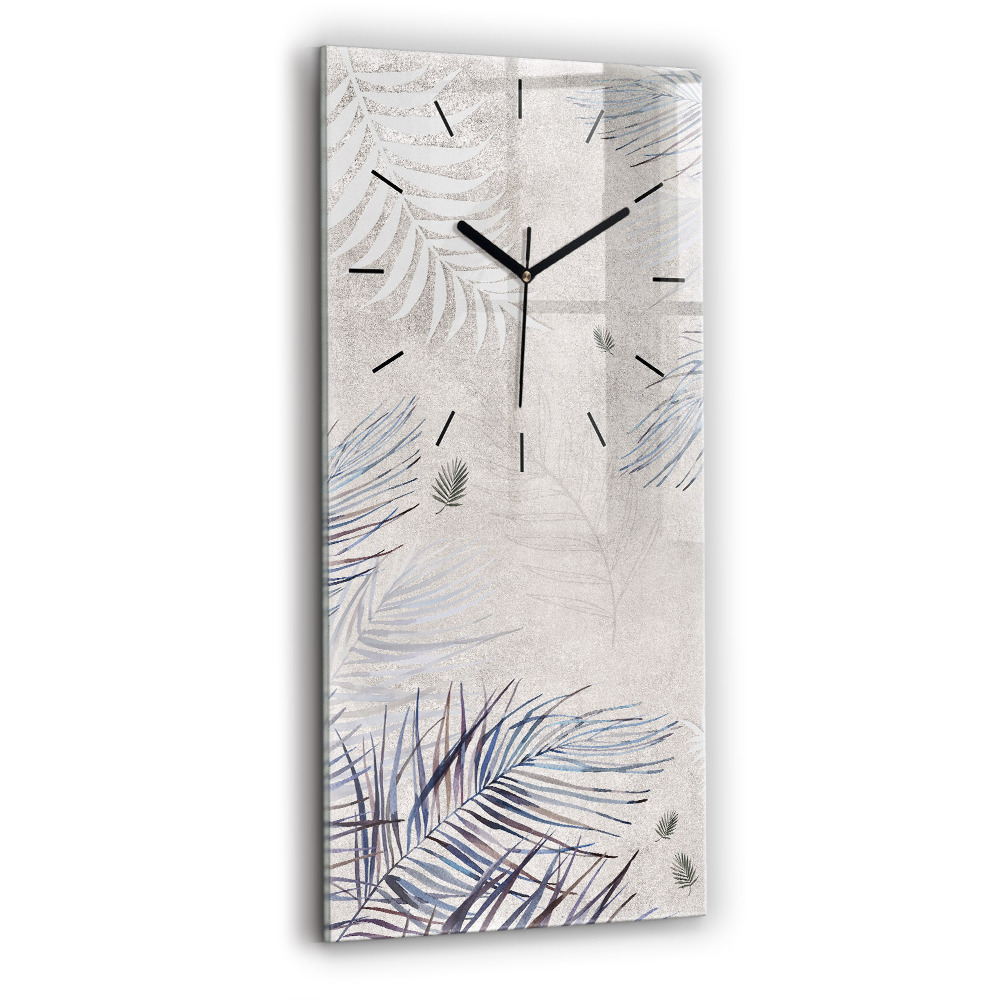 Horloge murale en verre rectangulaire Feuille de palmier