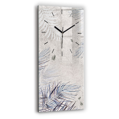 Horloge murale en verre rectangulaire Feuille de palmier