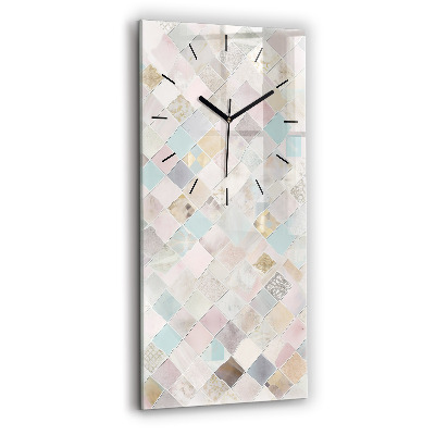 Horloge rectangulaire verticale Tuiles colorées