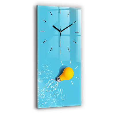 Horloge murale en verre rectangulaire Dessin d'ampoule