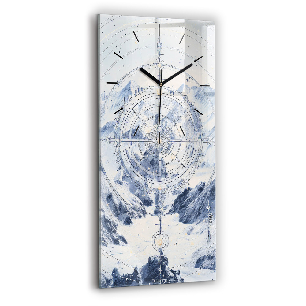 Horloge verticale en verre Dessins bleus