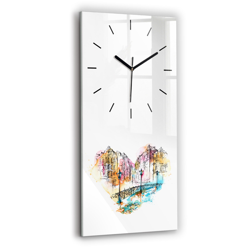 Horloge verticale en verre Architecture peinte