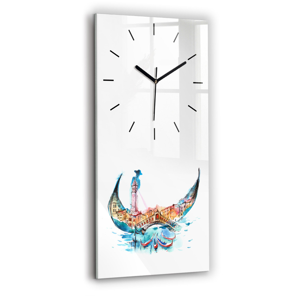 Horloge verticale en verre Italie - La gondole vénitienne