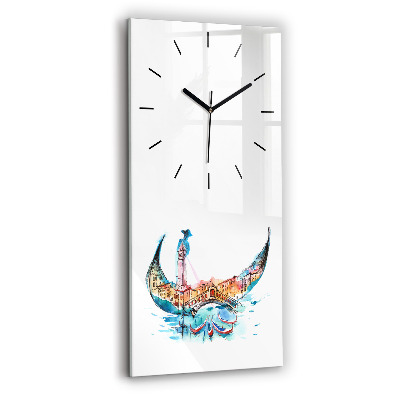 Horloge verticale en verre Italie - La gondole vénitienne