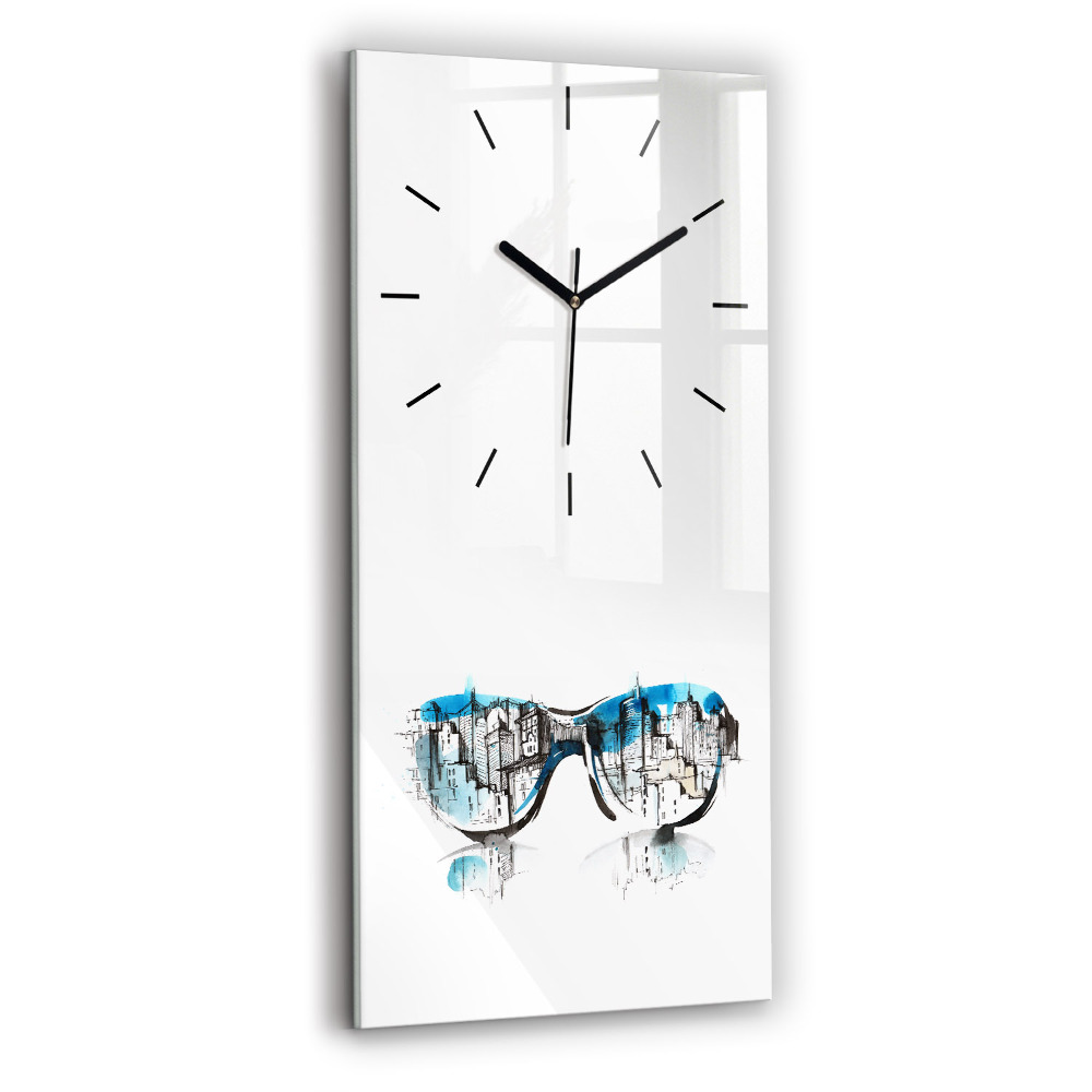 Horloge rectangulaire verticale La ville en lunettes